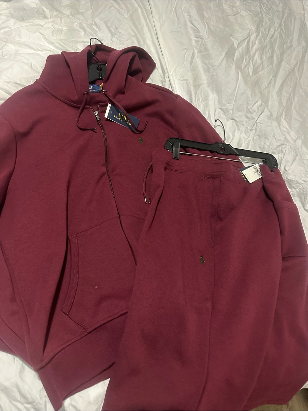 Polo by Ralph Lauren Burgundy Hoodie with Green Pony